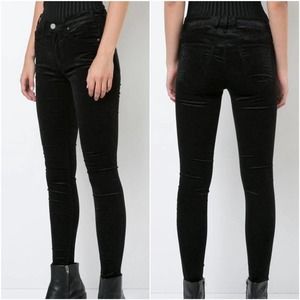 McGuire Denim Newton Mid Rise Skinny Pants in Black Velvet Women’s Sz 30 X 29